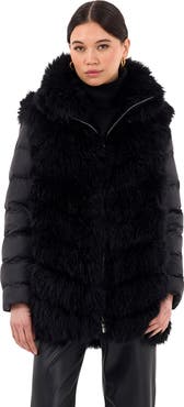 GORSKI Genuine Shearling Chevron Jacket With Detachable Quilted Sleeves