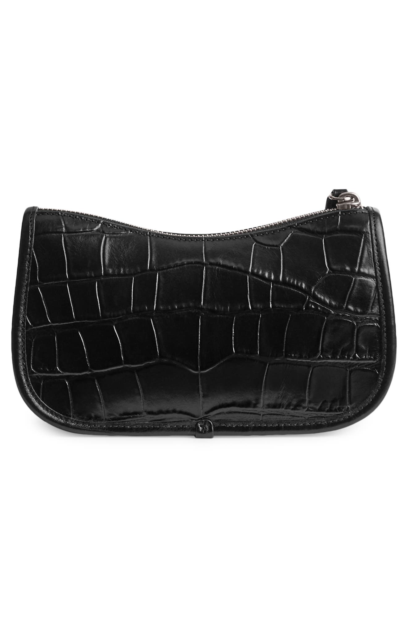 COACH Swinger Croc Embossed Leather Shoulder Bag, Alternate, color, 