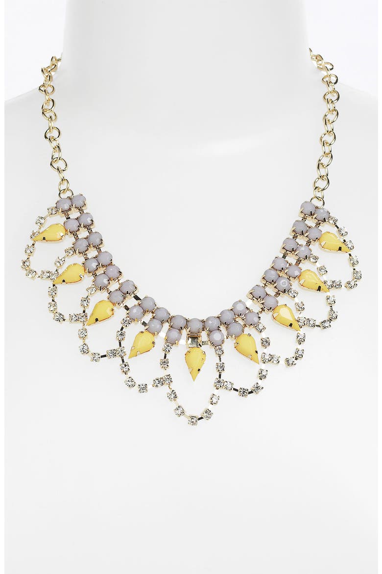 Statement Necklace, Main, color, GREY/ CITRUS