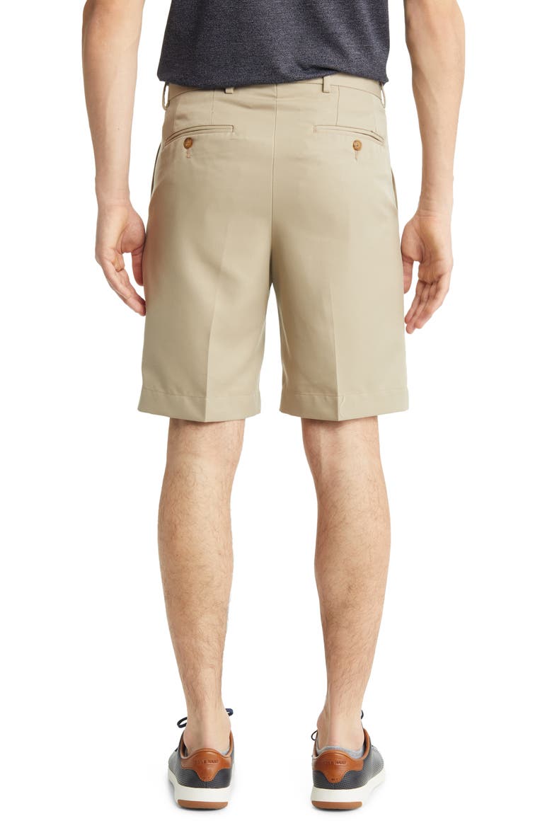 Microfiber Flat Front Shorts, Alternate, color, TAN