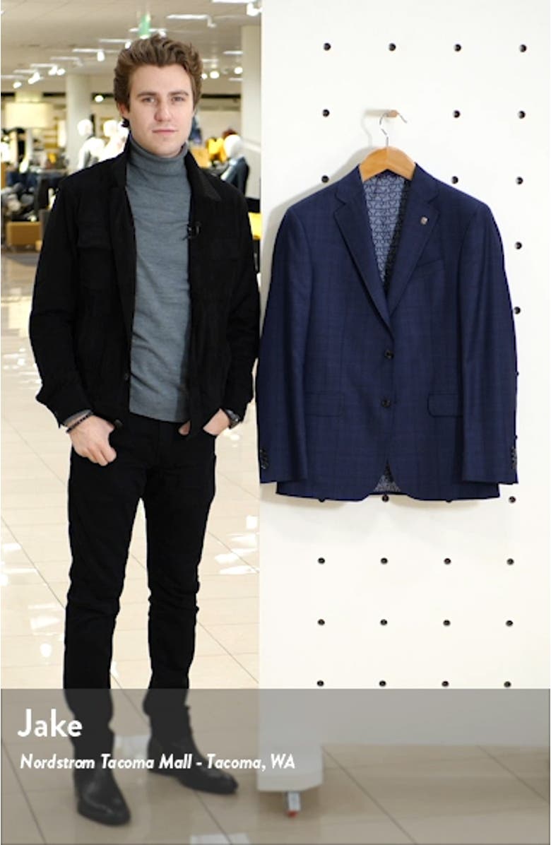 Jay Trim Fit Plaid Wool Sport Coat, sales video thumbnail