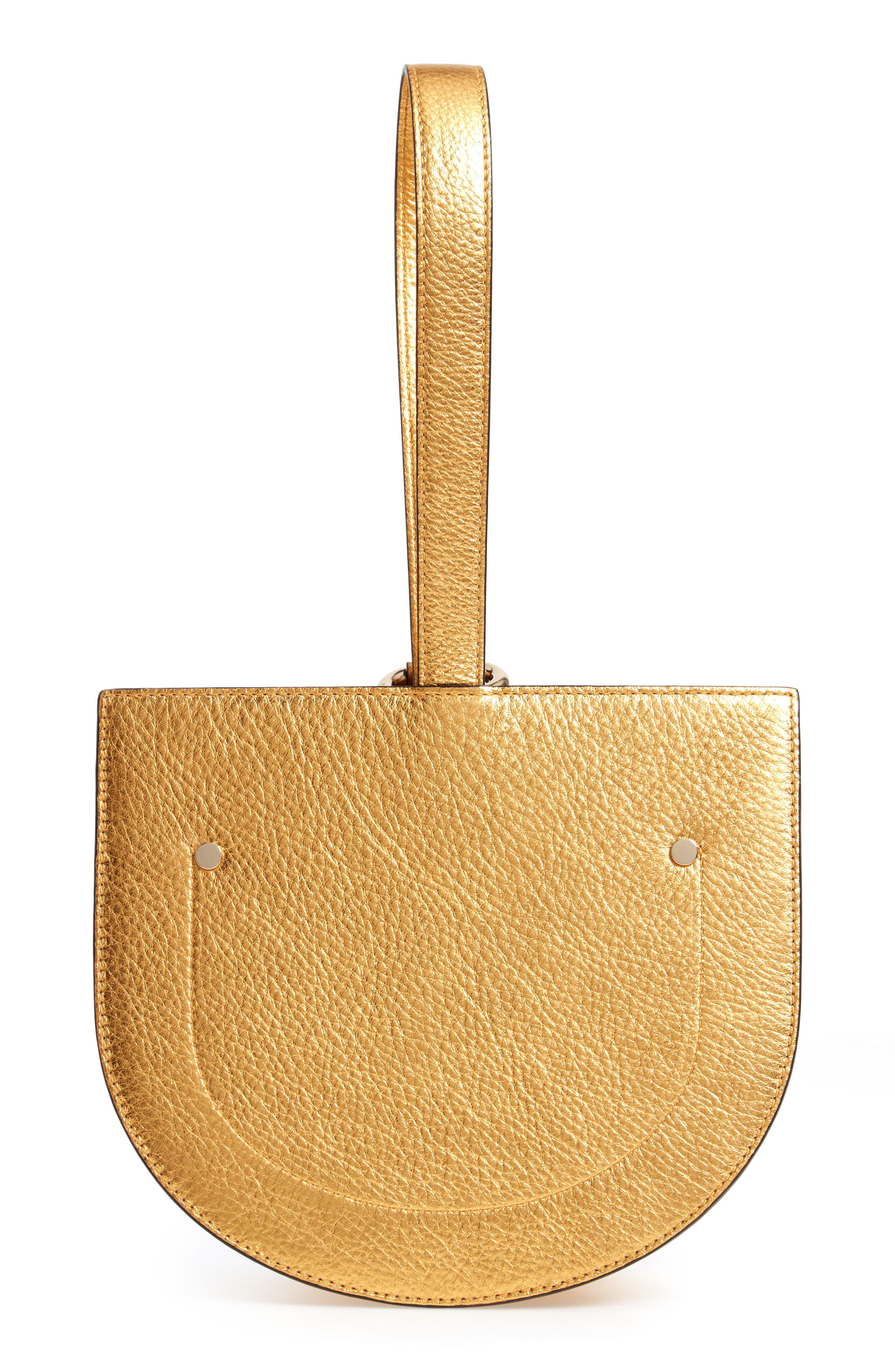 OAD New York Dome Metallic Leather Wristlet, Alternate, color, 