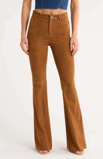 Alice + Olivia Brent High Waist Suede Flare Pants
