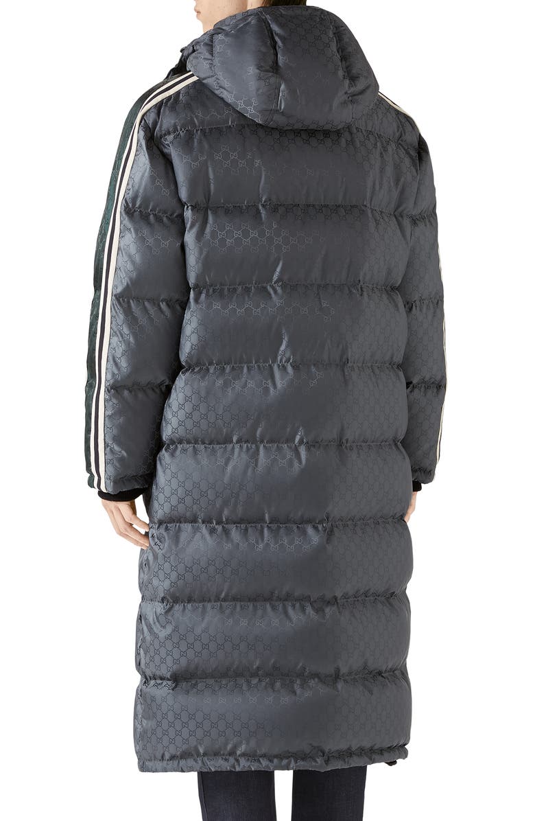 Gucci GG Jacquard Quilted Down Nylon Coat, Alternate, color, 