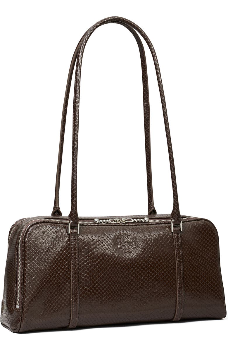 Tory Burch Marshmallow Croc Embossed LeatherShoulder Bag, Alternate, color,