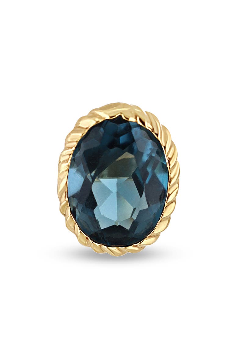 14K Gold Colors Blue Topaz Stud Earrings, Alternate, color, 14KY