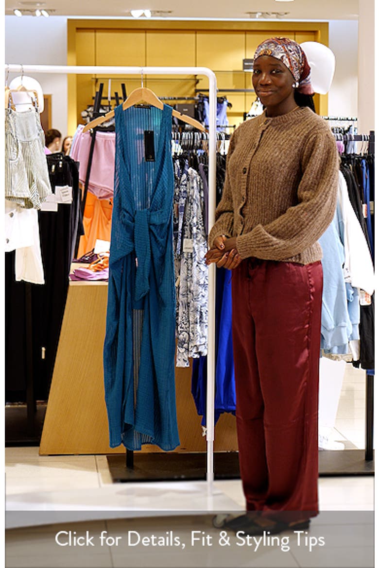 Mita Plunge Sleeveless Tie Front Semisheer Cotton Cover-Up Dress video