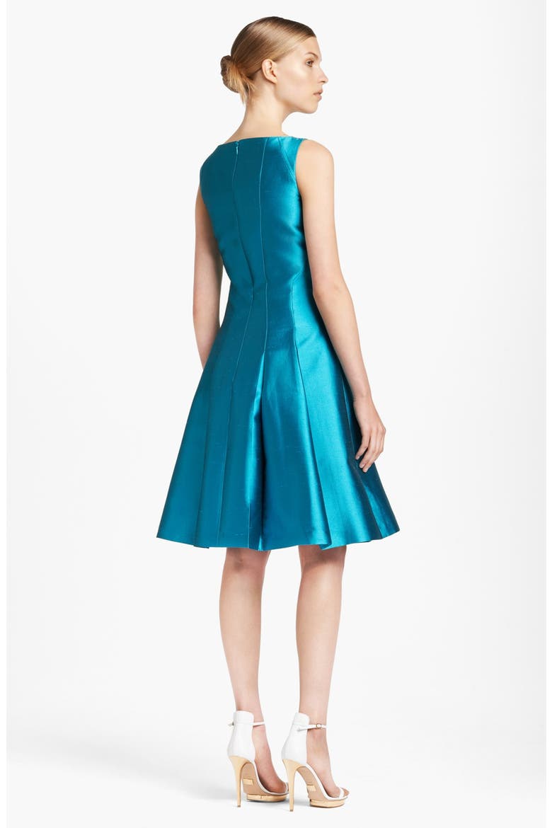 Seamed Silk & Wool Dress, Alternate, color, AQUA