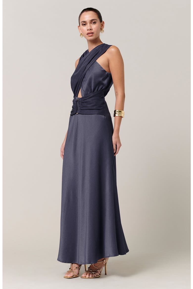 Clover Midi Dress, Alternate, color, Petrol Blue