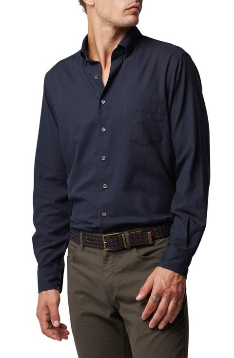 Ben More Sports Fit Solid Button-Down Shirt