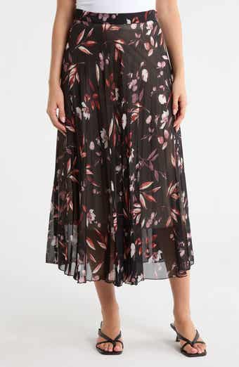 Joie Floral Pleated Midi Skirt