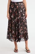 Joie Floral Pleated Midi Skirt