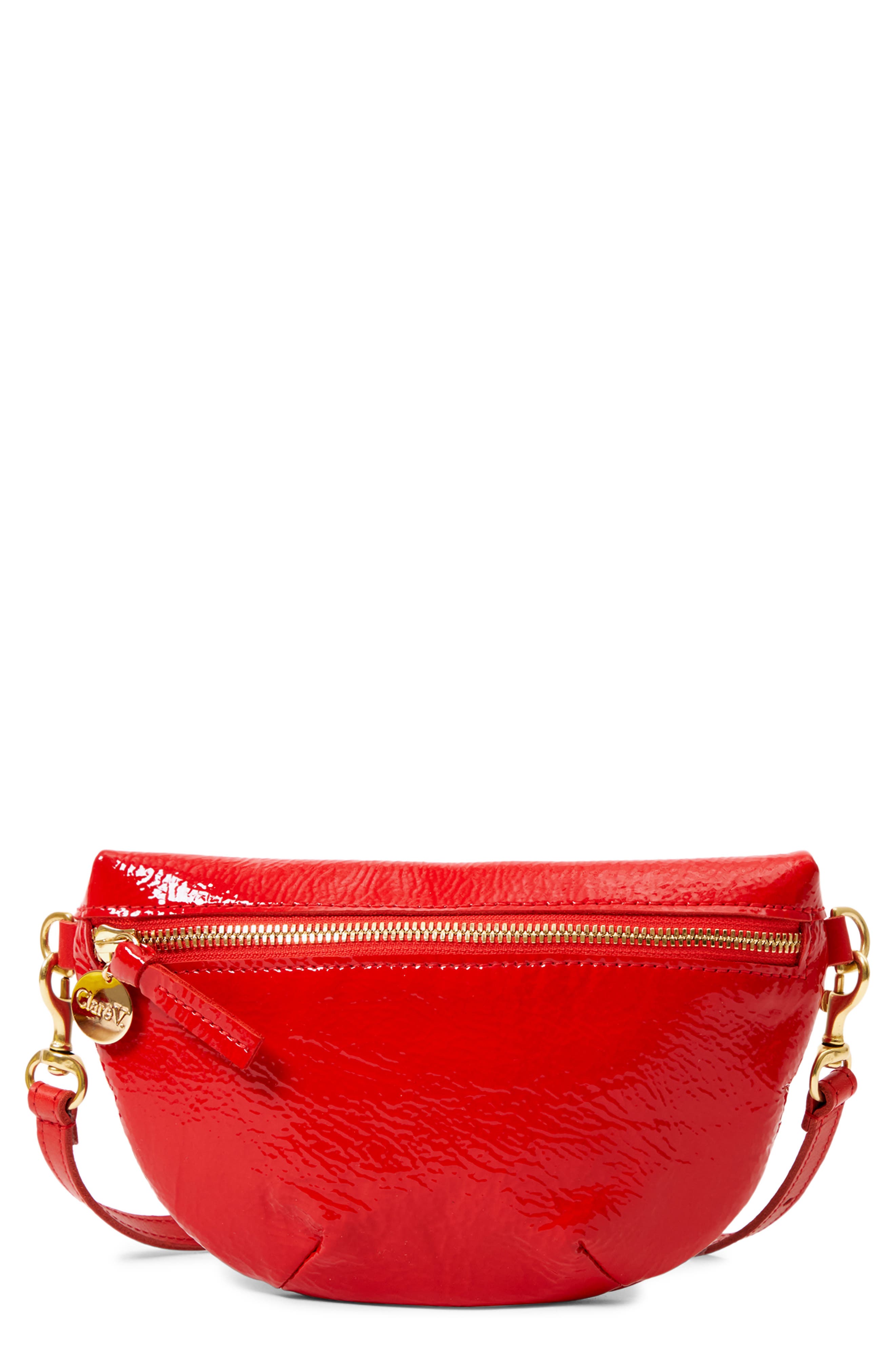 Clare V. Petite Patent Leather Belt Bag, Main, color, 