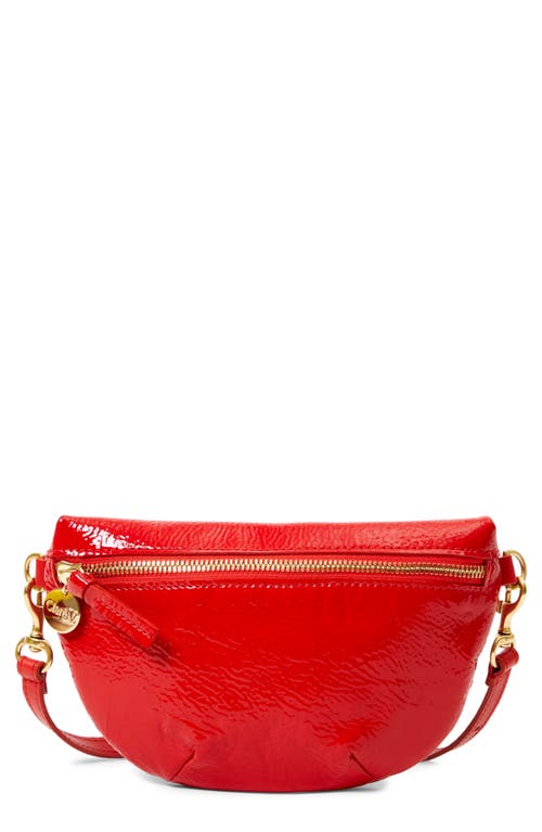Clare V . Petite Patent Leather Belt Bag In Red