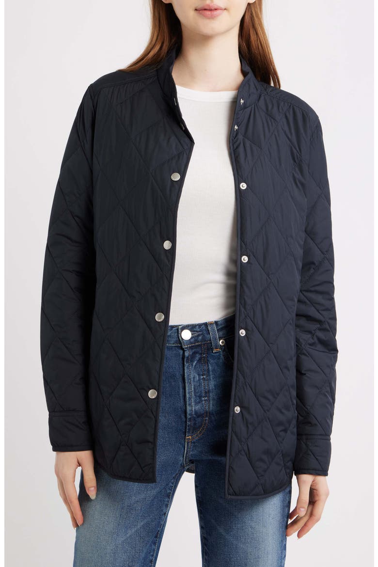 Water Repellent Quilted Jacket, Main, color, DARK INDIGO