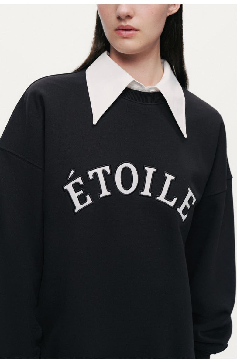 Nocturne Woven Text Logo Sweatshirt, Alternate, color, Black