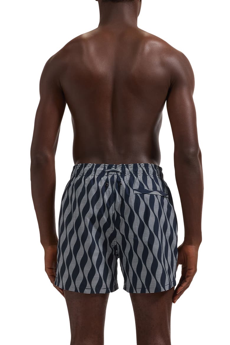Cruz Print Swim Trunks, Alternate, color, NAVY