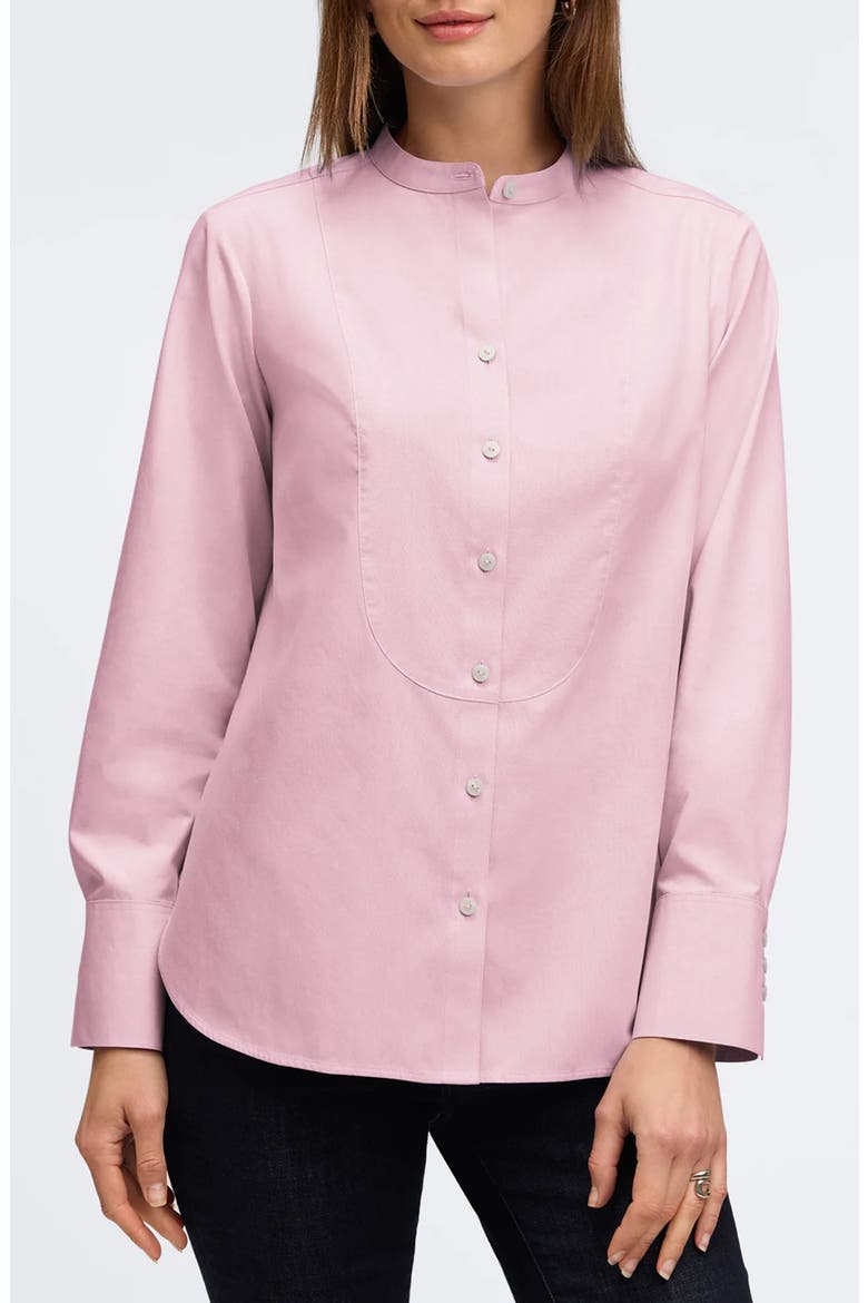 Kris Tux Bib Cotton Button-Up Shirt, Main, color, CHAMBRAY PINK