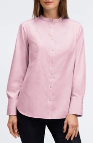 Foxcroft Kris Tux Bib Cotton Button-Up Shirt