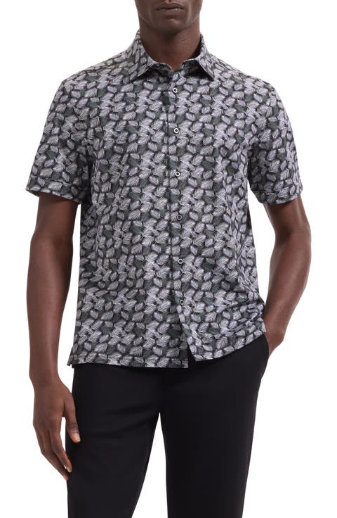 Milo OoohCotton® Leaf Print Short Sleeve Button-Up Shirt
