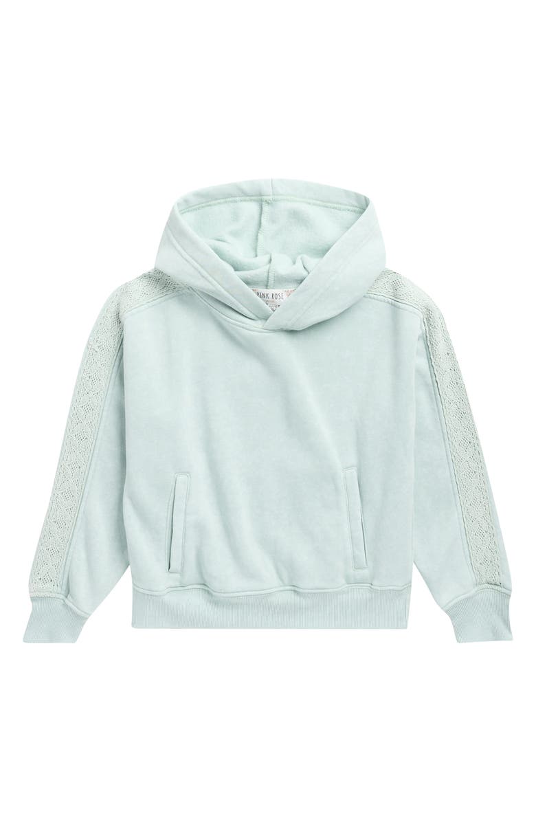 PINK ROSE Kids' Lace Hoodie, Main, color, Surf Spray