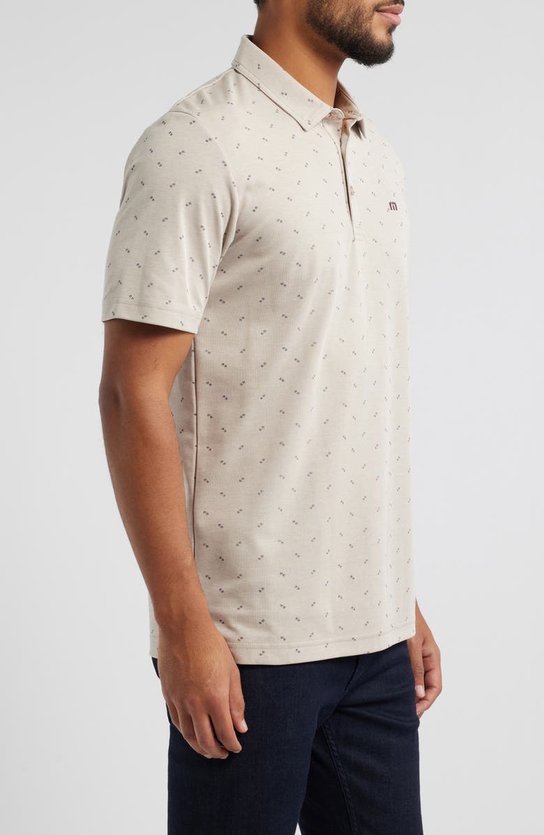 TravisMathew Canyon Hike Dot Print Polo, Alternate, color, Oxford Tan