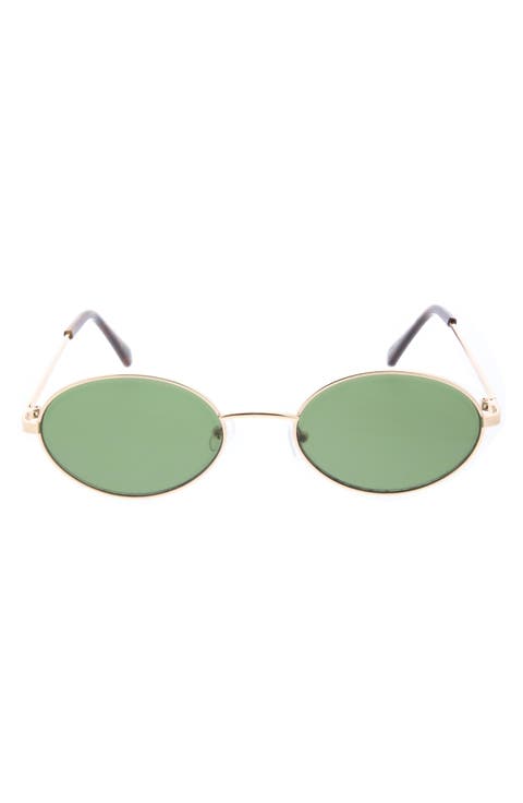 58mm Slim Metal Oval Sunglasses