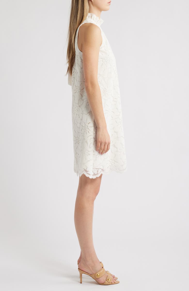 Anne Klein Floral Lace Shift Dress, Alternate, color, Anne White