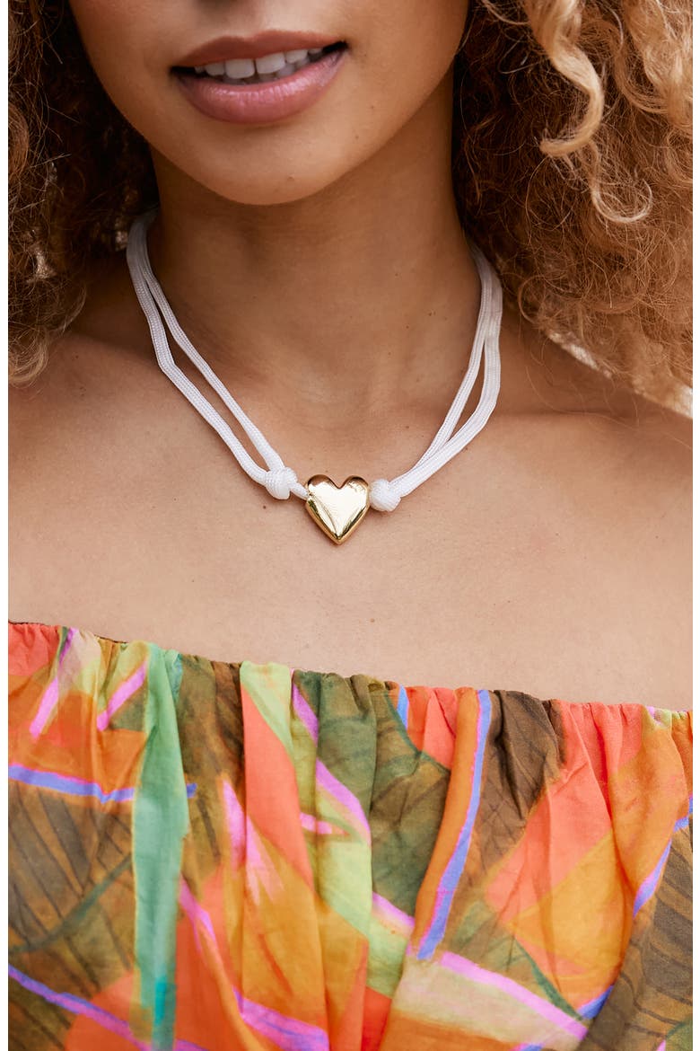 Ariel Heart Collar Necklace, Alternate, color, GOLD