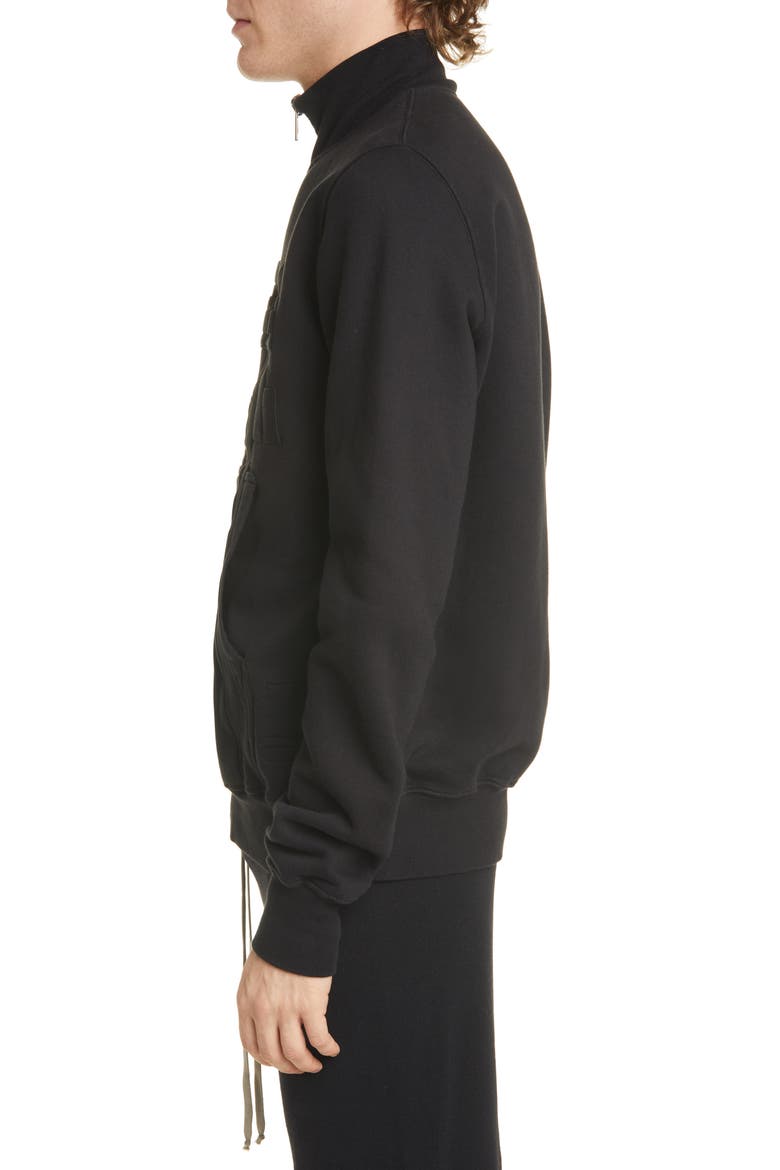 Fleece Zip Sweatshirt, Alternate, color, BLACK
