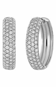 18k Gold Diamond Hoop Earrings