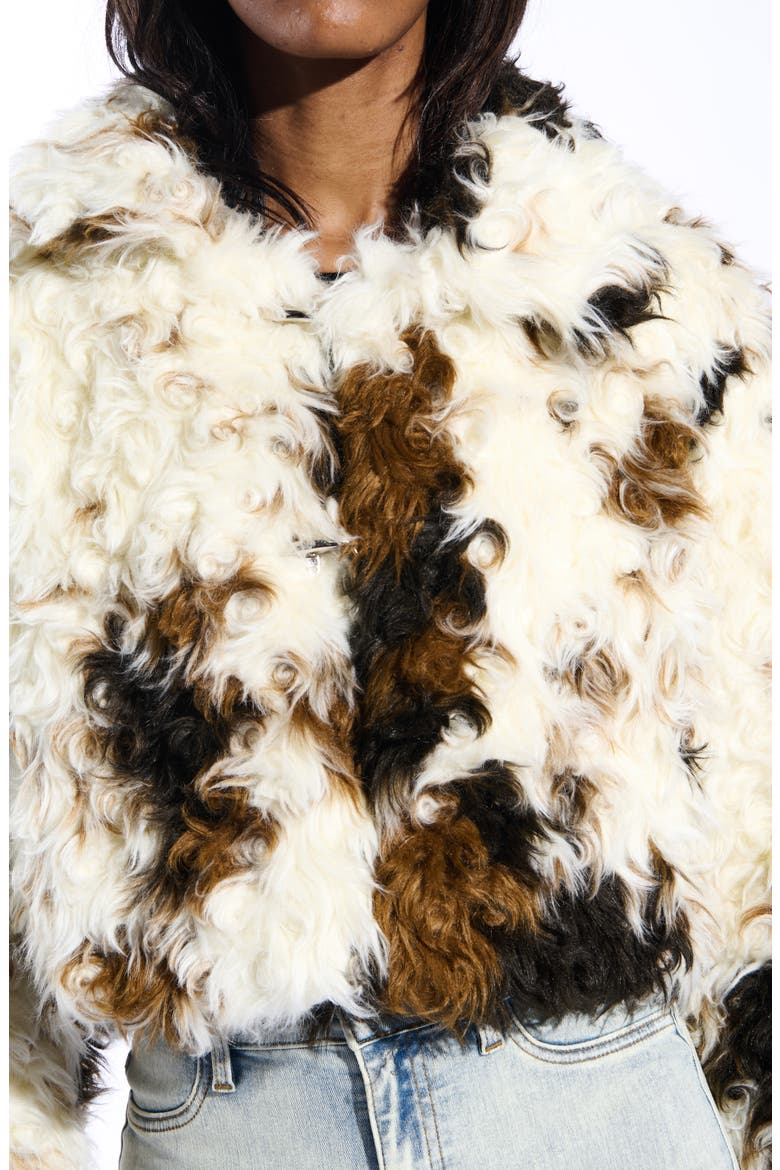 Enora Faux Fur Coat, Alternate, color, CREAM MULTI