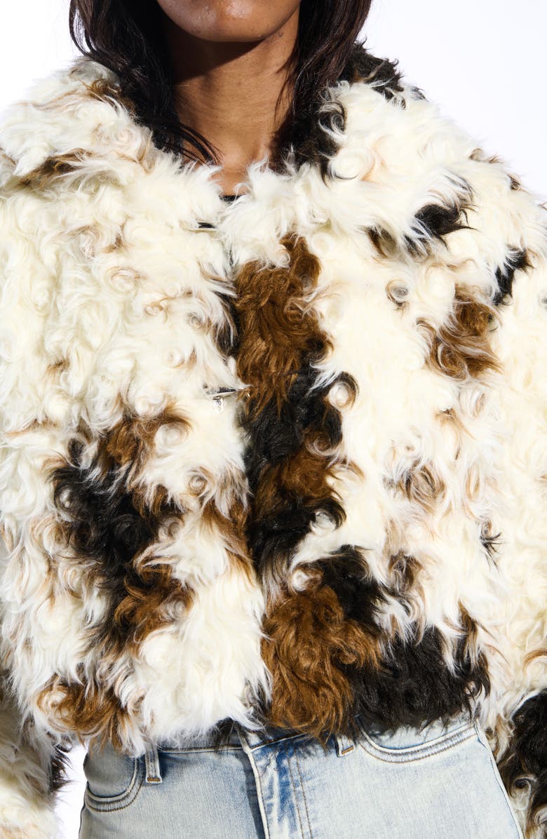 AZALEA WANG Enora Faux Fur Coat, Alternate, color, Cream Multi