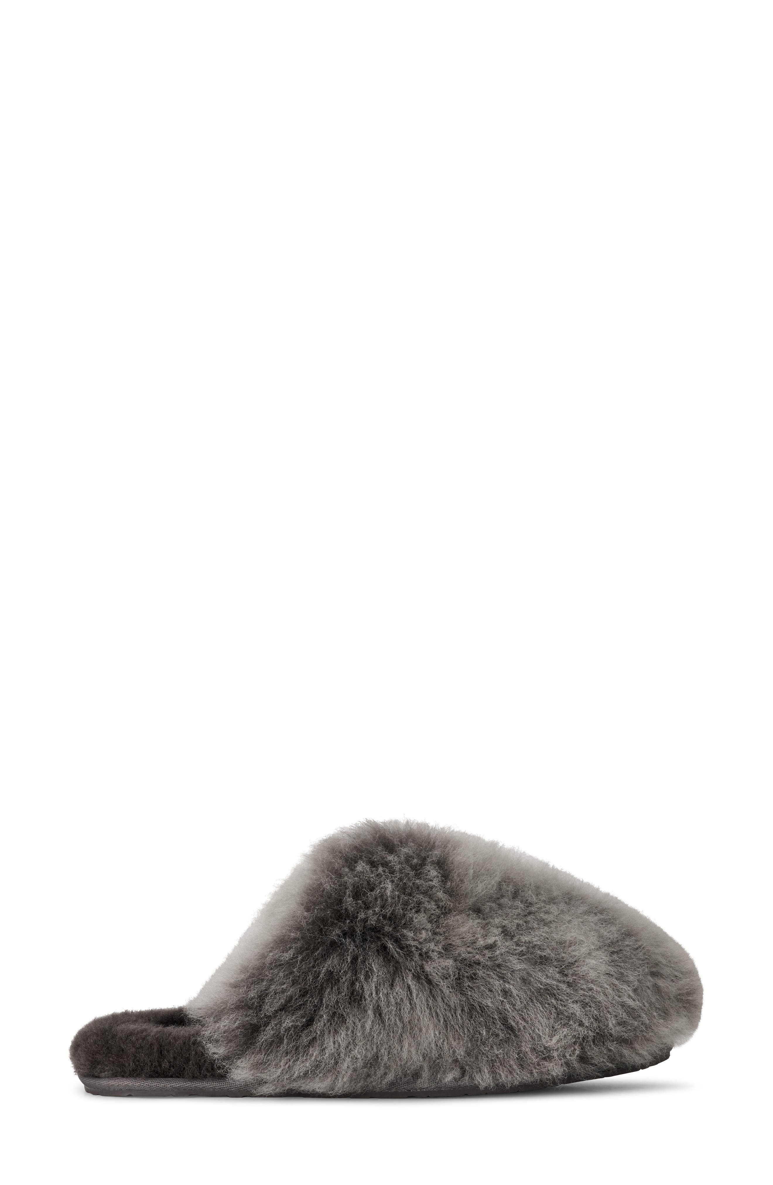 UGG<sup
®</sup
 Scuffette Chalet Genuine Sheepskin Slipper, Alternate, color, Charcoal