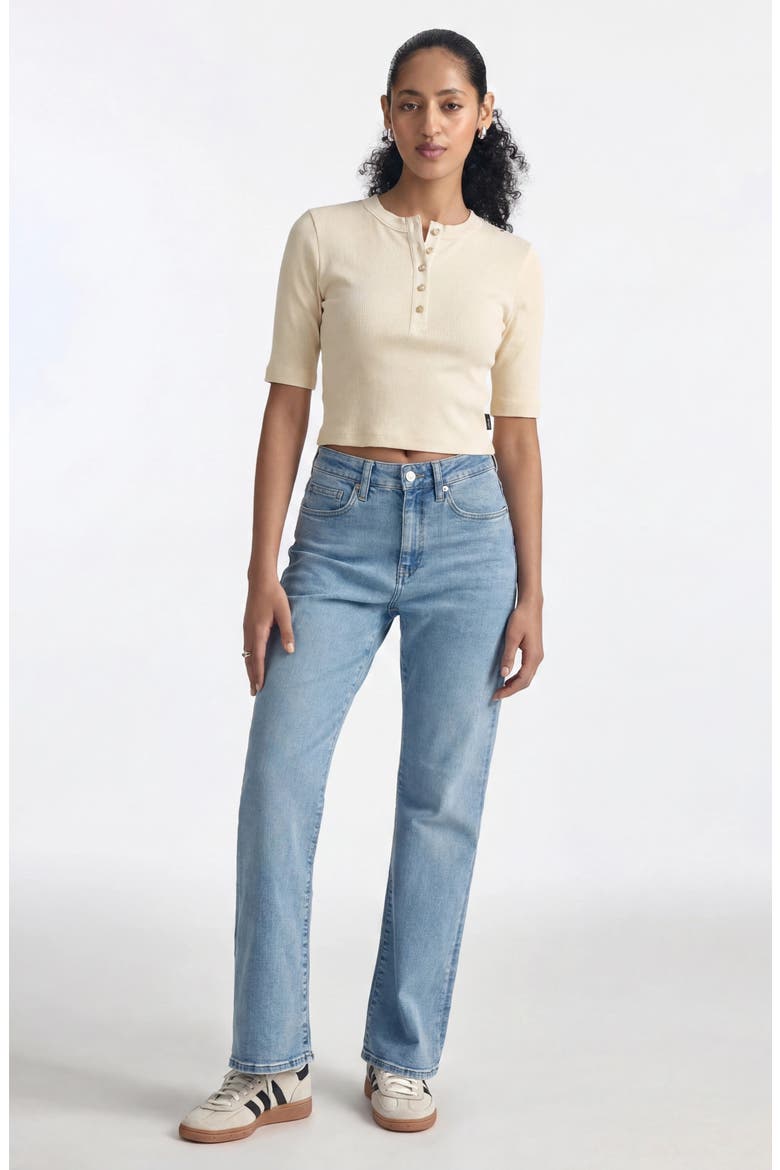 Crop Henley Top, Alternate, color, TRANSPARENT YELLOW