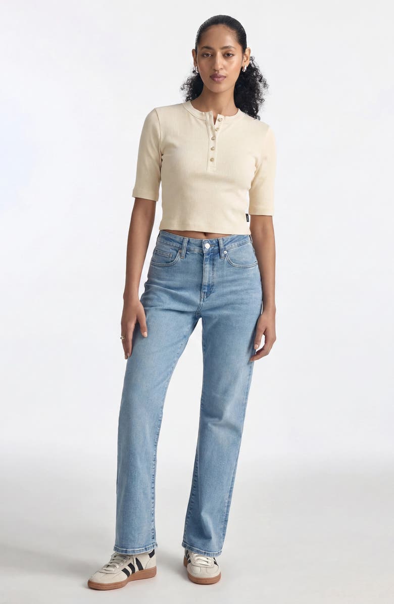 Brooklyn Industries Crop Henley Top, Alternate, color, Transparent Yellow