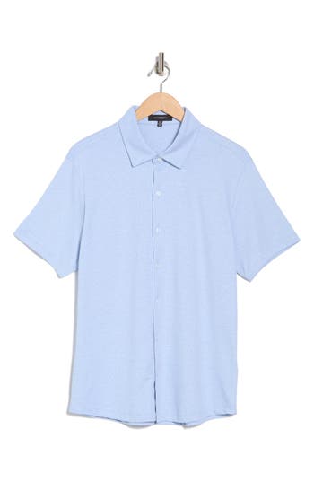 Westzeroone Riverway Short Sleeve Cotton Blend Knit Button-up Shirt