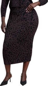 ELOQUII Floral Intarsia Sweater Skirt