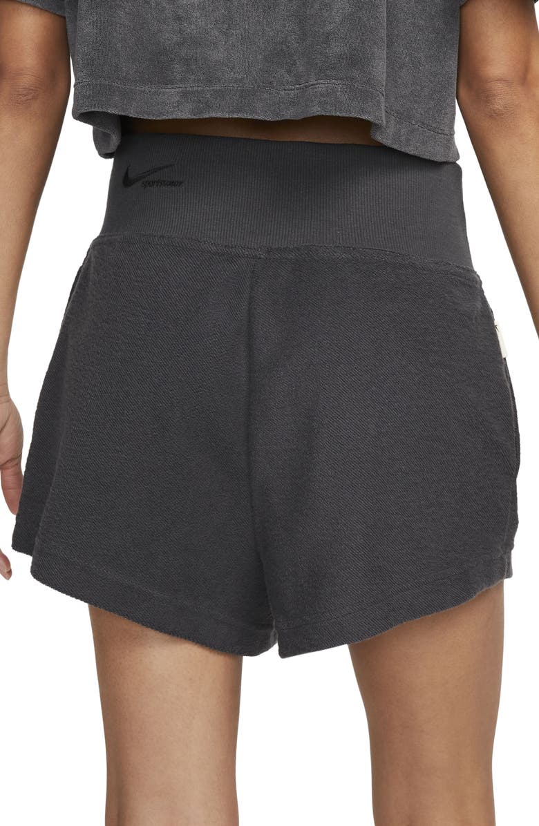Nike High Waist Reverse French Terry Shorts, Alternate, color,