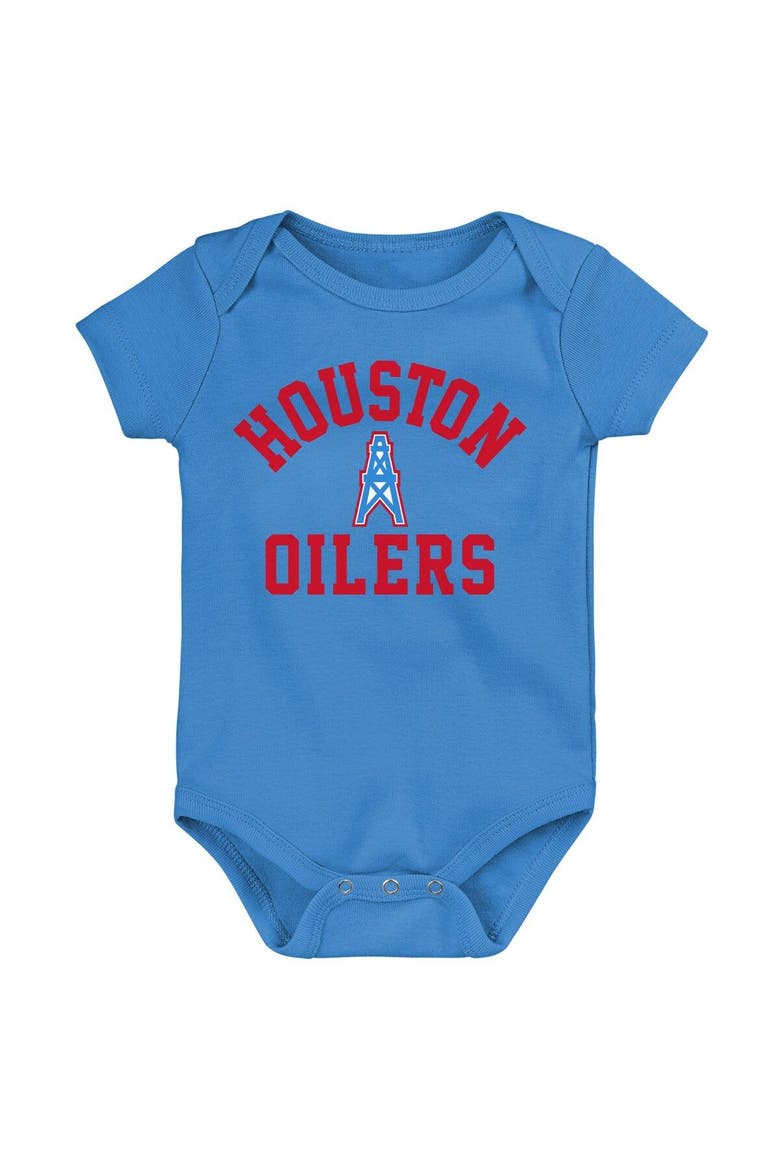 Newborn & Infant Navy/Light Blue/Heather Gray Tennessee Titans Three-Pack Eat, Sleep & Drool Retro Bodysuit Set, Alternate, color, Navy