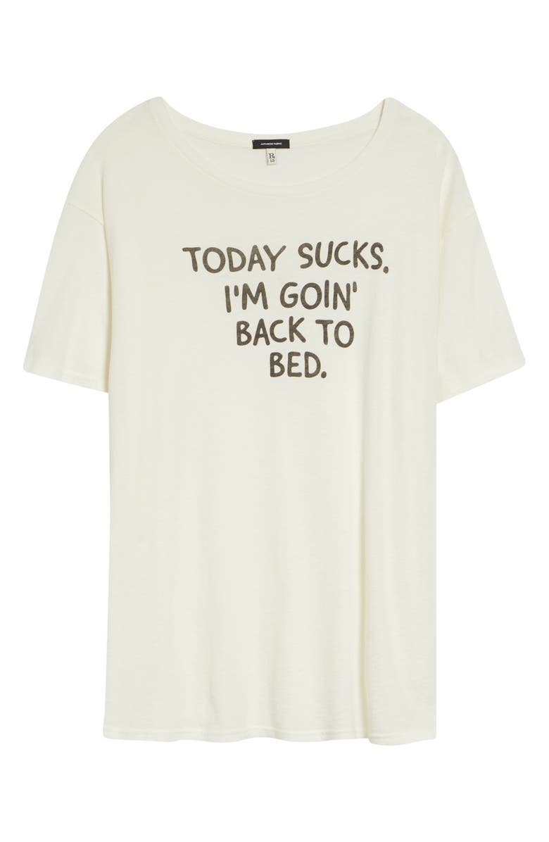 R13 Today Sucks Cotton & Cashmere Graphic T-Shirt, Alternate, color, Off White