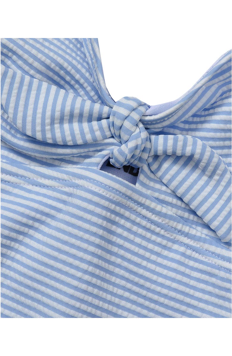 Lands' End Girls Chlorine Resistant Cutout One Piece Swimsuit, Alternate, color, Blue/Seersucker Stripe