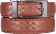 Mio Marino Crosshatch Leather Adjustable Ratchet Belt