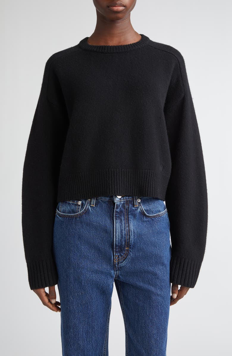 LOULOU DE SAISON Bruzzi Oversize Wool & Cashmere Sweater, Main, color, Black