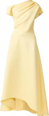 Elliatt Marissa One-Shoulder Asymmetric Hem Duchess Satin Gown