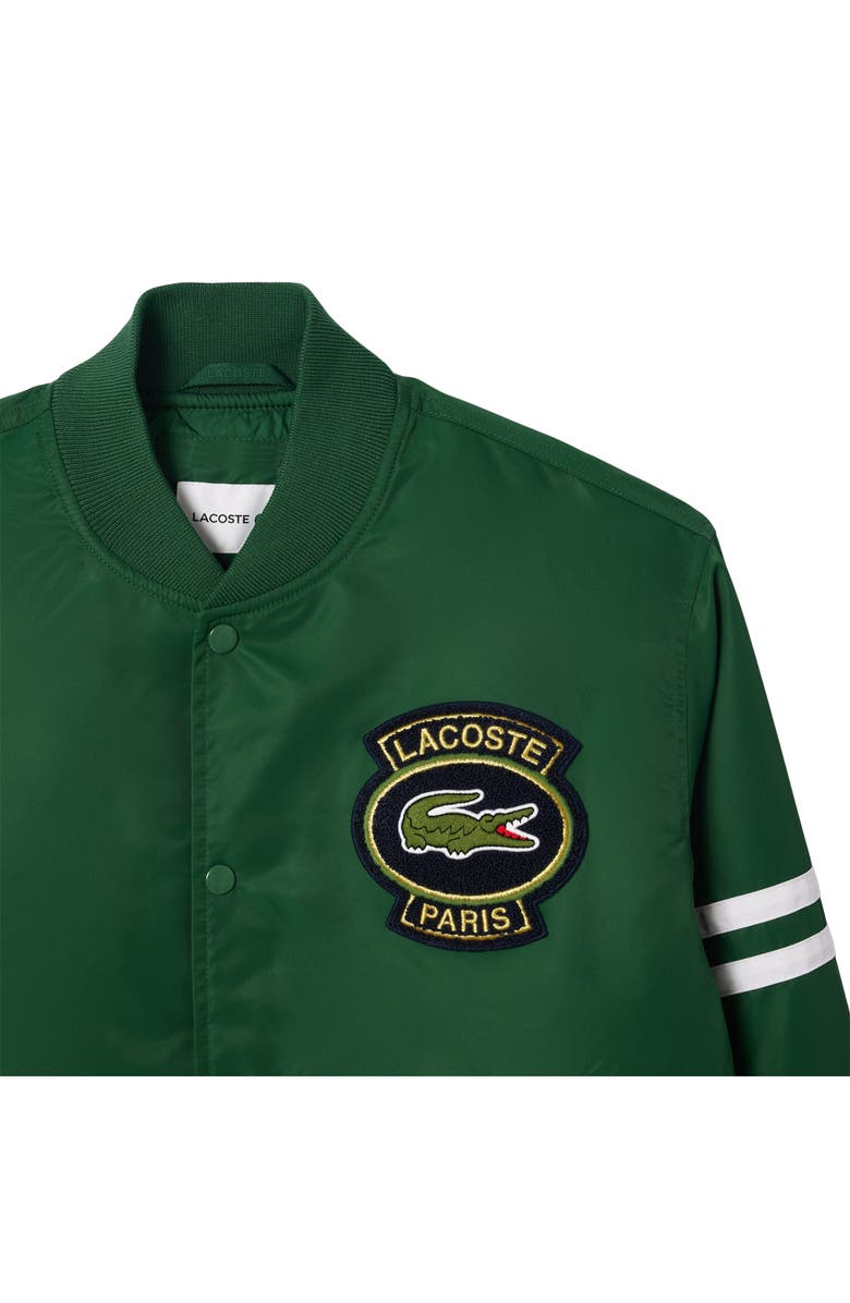 Lacoste Water Repellent Insulated Bomber Jacket, Alternate, color, Vert