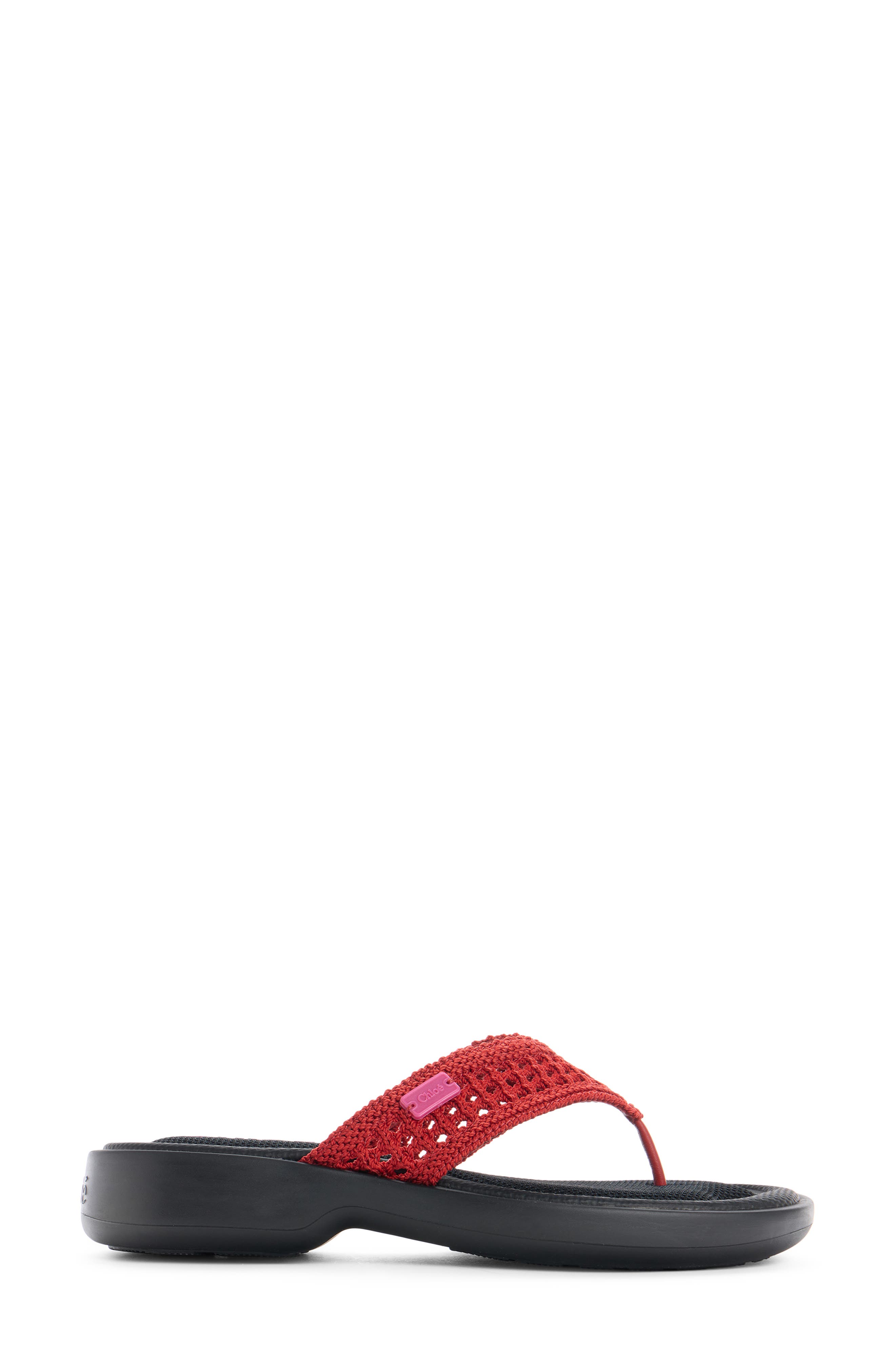 Chloé La Poolette Sandal, Alternate, color, Black/ Red