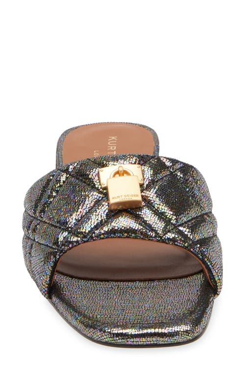 Kurt Geiger London Brixton Metallic Leather Slide Sandal In Metallic