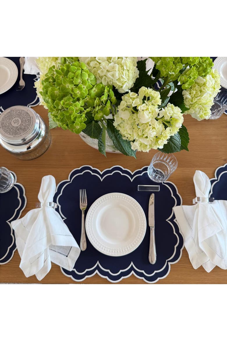 Double sided Cloud Placemat, Alternate, color, Navy/Beige