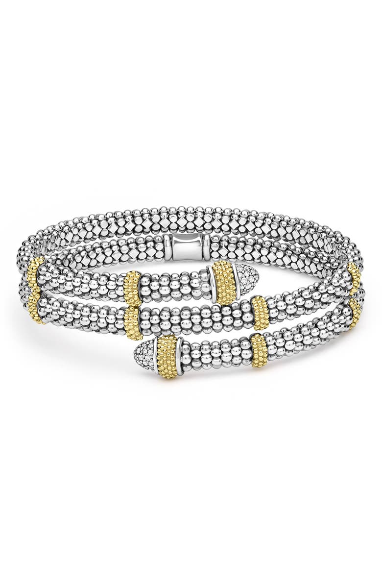 LAGOS Two-Tone Caviar Diamond Versa Wrap Bracelet, Main, color, Two Tone